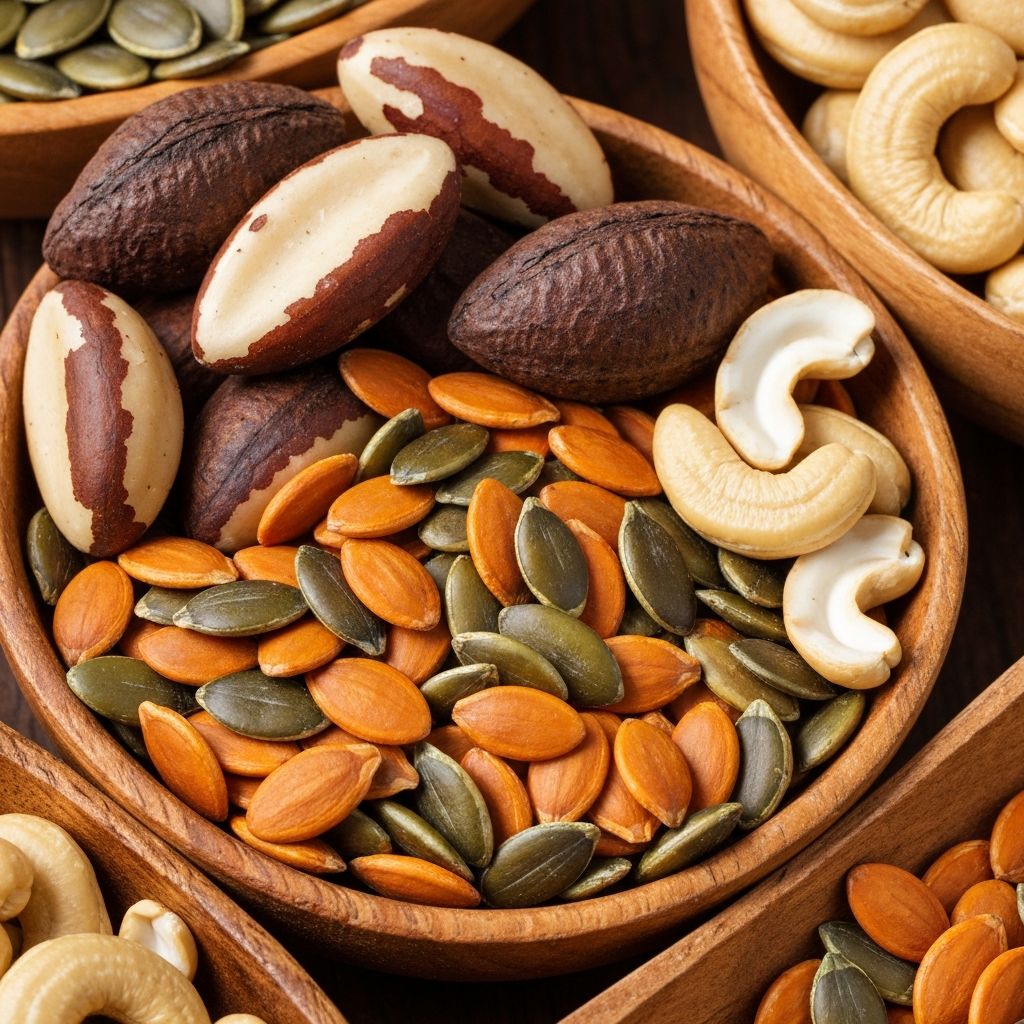Variety of healthy nuts and seeds